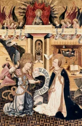 Annunciation and God the Father surrounded by angels, altarpiece