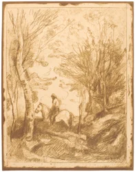 Horseman in the Woods, Large Plate