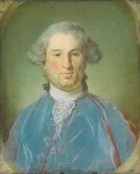Bust Portrait of a Gentleman in a Blue Velvet Jacket