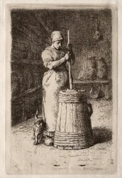 A Woman Churning
