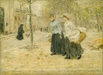 Two Washerwomen Crossing a Small Park in Paris, c.1890
