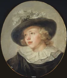 Portrait of a Young Boy with a Feathered Hat