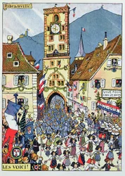 Entry of French troops into Ribeauville, Alsace