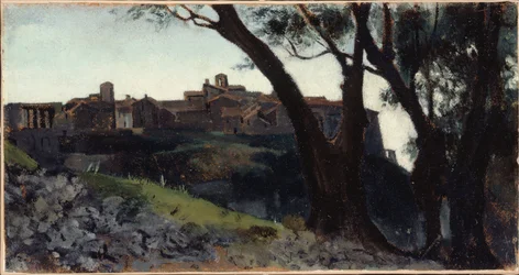 Italian Landscape. Village at Dusk, between 1859 and 1860