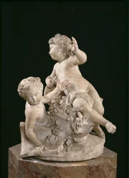 Two Children Fighting over a Bouquet