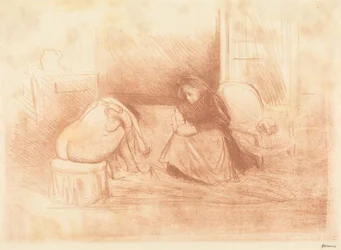 Woman at Her Toilette with Her Maid (second horizontal plate)