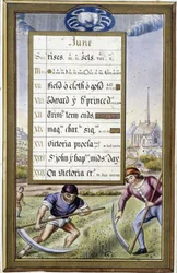 Calendar of June and Sign of Cancer (Hours of Anne of Brittany)