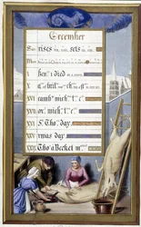 December and Sign of Capricorn: We Kill the Pig (Facsimile of the Hours of Anne of Brittany)