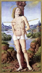 Saint Sebastian - by Jean Bourdichon, in “The Hours of Anne of Brittany”