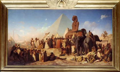 Cambyse and Psammenite. Meeting between Cambyse II, Rouenid King of the Persian Empire from 529 to 522 BC