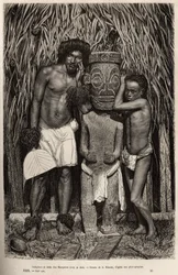 An Inhabitant of Hiva-Oa and His Son with a Carved Wooden Idol