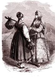 Russia. Women of the mounts Valdaiy. 1865 (Engraving)
