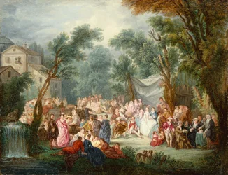 Elegant Company, Out of Doors with the Arrival of the Bridal Couple