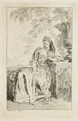 Seated Woman, Leaning on a Pedestal