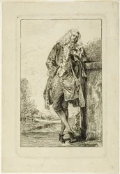 Standing Man Leaning on His Elbow