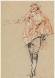 Study of a Standing Dancer with an Outstretched Arm, c.1710