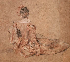 Study of a woman seen from the back by Jean-Antoine Watteau