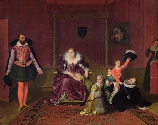 Henri IV King of France and Navarre Playing with His Children as the Ambassador of Spain Makes His Entrance