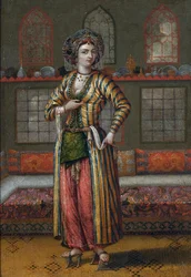 A Noble Lady of Constantinople Wearing Hammam Shoes