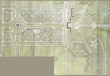 Design for the Strelna palace and park, 1717