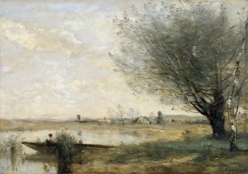 Fisherman Moored at a Bank
