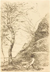 Shepherd Struggling with a Goat