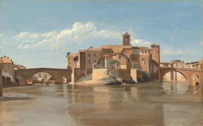 The Island and Bridge of San Bartolomeo, Rome, 1825-1828