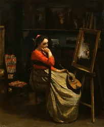 The Workshop of Corot, Young Woman with Red Blouse, 1865-1870