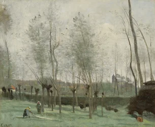 Washerwomen in a Willow Grove
