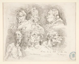 Sketches of Grotesque Heads