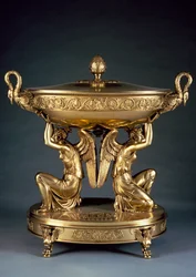 Gilded silver tureen
