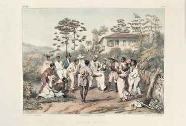 Group of black dancers, illustration from 