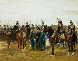 French Cuirassiers Holding Bavarian Soldiers Captive