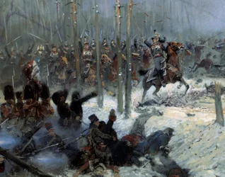 Russian Campaign in 1812: Charge of the 7th Battleship of Colonel Dubois at Berezina (detail)
