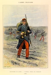Types and Uniforms of the French Army: Line Infantry; Bugler in Field Dress in 1885