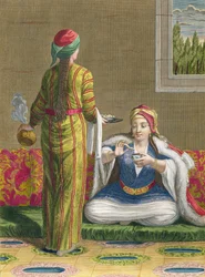 Turkish Girl, Having Coffee on the Sofa, 18th Century