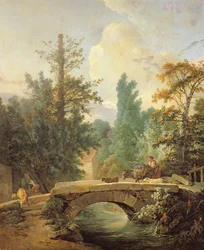 Peasant and her Donkey Crossing a Bridge, 1775