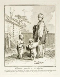Married Woman and Her Children, Plate Five from Divers Habillements des Peuples du Nord