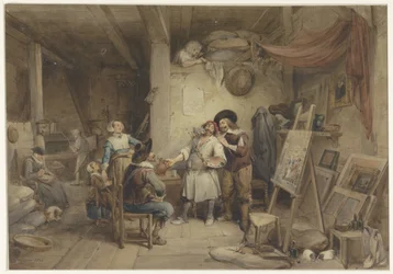 Adriaen Brouwer with His Pupil J. van Craesbeek