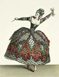 Costume for a Fury in Iphigenia in Tauris and several other operas, engraved by Rene Gaillard, c.1780