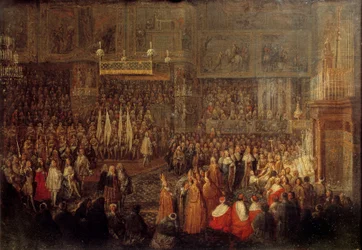 Sacre of Louis XV (1710-1774) in the Cathedrale of Reims on 25/10/1722
