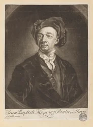 Portrait of Monnoyer from "Le Livre de toutes sortes de fleurs d