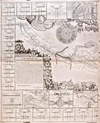 Map of the Canal du Midi, with its aqueducts