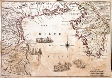 Map of the Gulf of Venice, Adriatic Sea