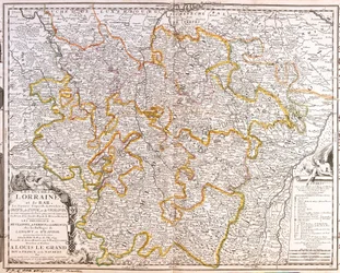 Map of the Province of Lorraine (France) (engraving)