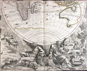 Map of the southern hemisphere of the world