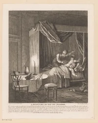 Man Wakes Up by Chamber Pot Emptied Over Him (The Adventure of the Chamber Pot) (Scenes from the Roman Comique by Scarron)