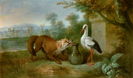 The Fox and the Stork (Illustration for the Fable by Jean de la Fontaine)