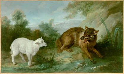 The Wolf and the Lamb (Illustration of a Fable by Jean de La Fontaine)
