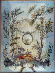 Chinoiserie: Decorative panel representing a Chinese scene, directed by Jean Pillement (1728-1808)